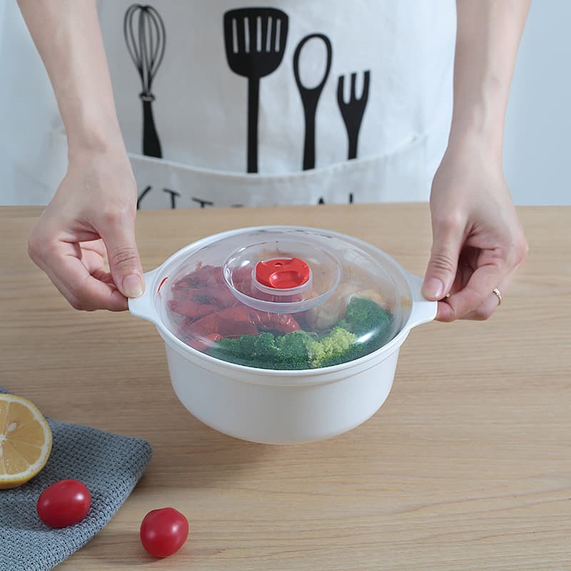 Upgraded Thickened Microwave Soup Pot Microwave with Transparent Lid Bowl Double-handled Heat-proof Soup Bowl Small/Medium/Large Instant Noodle Bowl