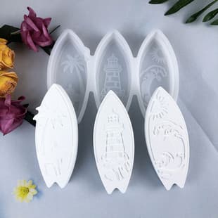 X0868 Surfboard Ornament Decorative Cement Plaster Mold DIY Silicone Mold