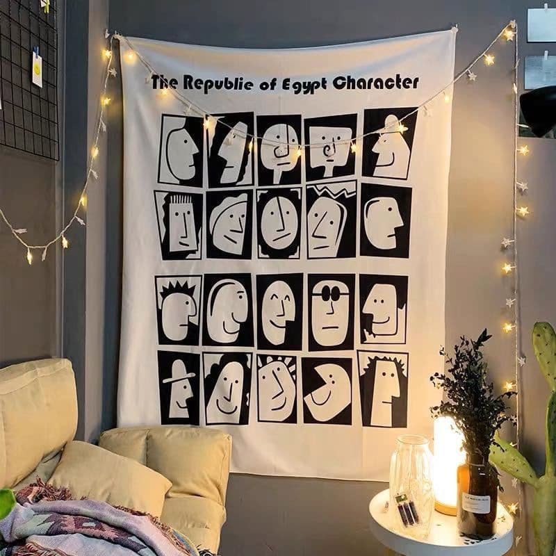 Room Decoration Ins Style Background Cloth Bedroom Wall Cloth Dormitory Hanging Cloth Tapestry Live Streaming Cover Cloth Door Cover Cloth