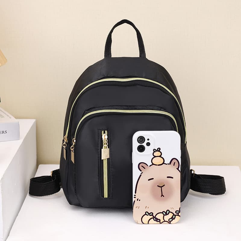 Fashionable and simple small backpack, popular ins style casual backpack for women, versatile outdoor black small school bag, hot sale