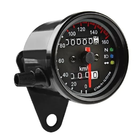 Retro motorcycle modification universal multi-functional mechanical instrument, stainless steel LED backlit speedometer and odometer