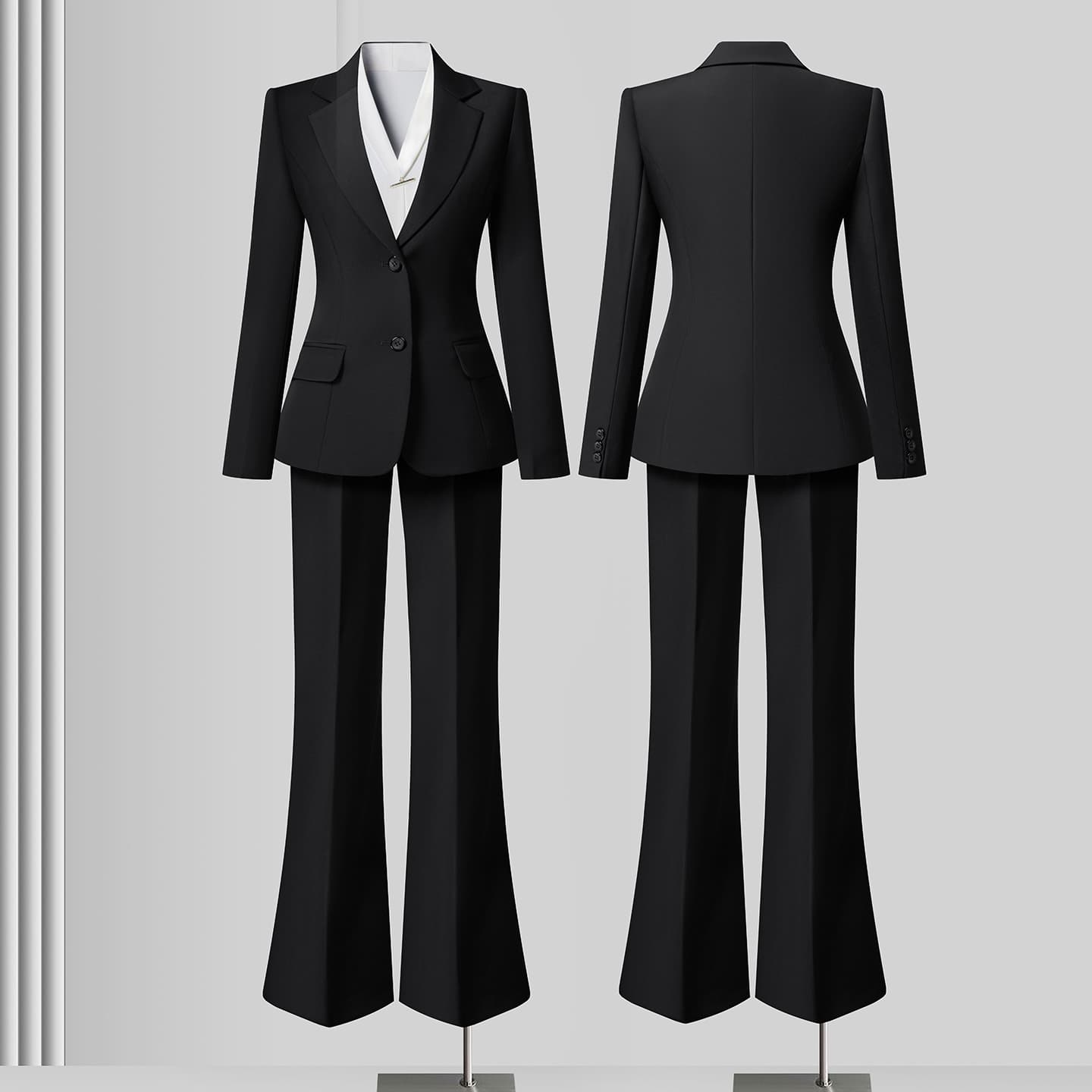 Black Blazer for Women Spring/Autumn Professional Elegant College Student Interview Formal Suit Set Bank Workwear