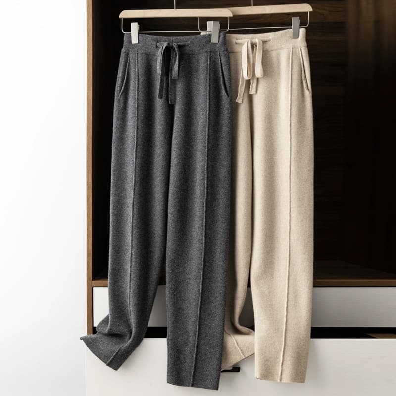 High-End Women's Pants Outerwear Slimming Harem Pants Wool Knit Carrot Pants Fall/Winter Tapered Leg Grandma Pants