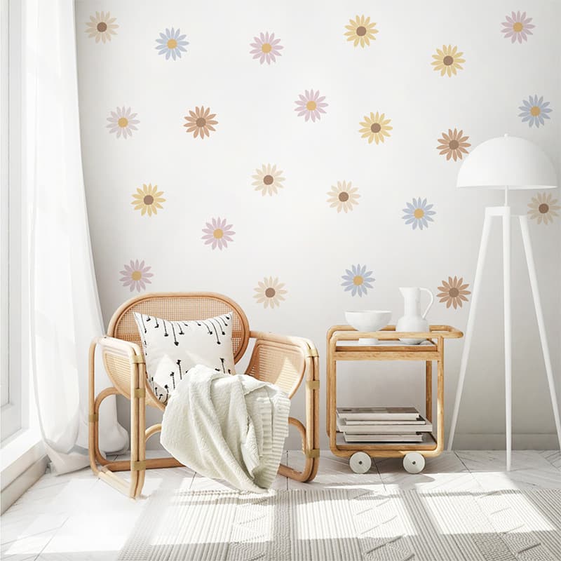 Lvkang CH21004 Flower A Bohemian Boho Style Living Room Bedroom Decorative Wall Sticker Simple Daisy Sticker