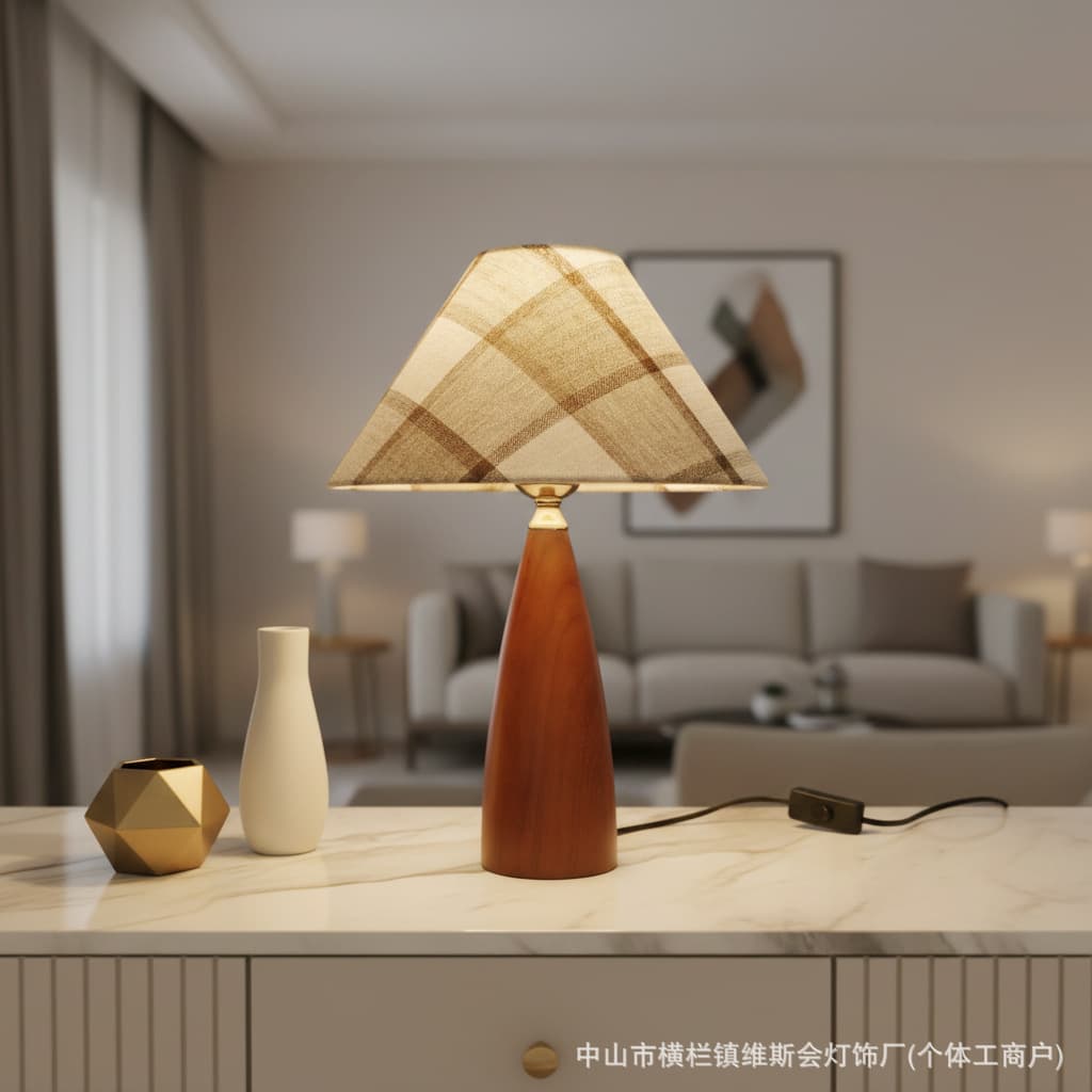 Solid Wood Christmas Tree Table Lamp Bedroom Bedside Lamp New Chinese Aesthetic Ambient Lamp Decorative Night Light Chinese Desktop
