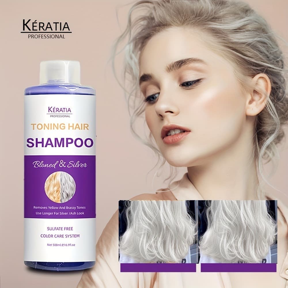 Purple shampoo for bleaching hair, making gray-white gold lock color and solid color, purple shampoo for color protection, bleaching and dyeing care shampoo