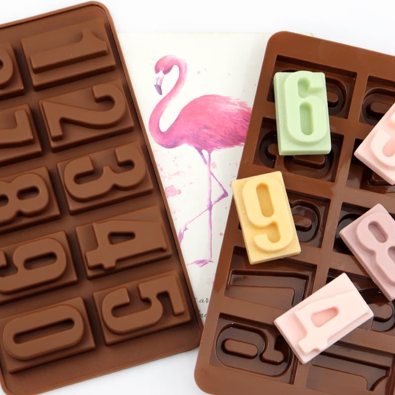 Minghao Arabic Number Chocolate Mold Silicone Cake Mold Soap Mold Cold Process Soap Mold DIY Craft Mold