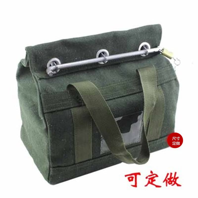 Bank Cash Transit Bag Canvas Locking Board Zipper Double Lock Cash Bag Custom Size Available