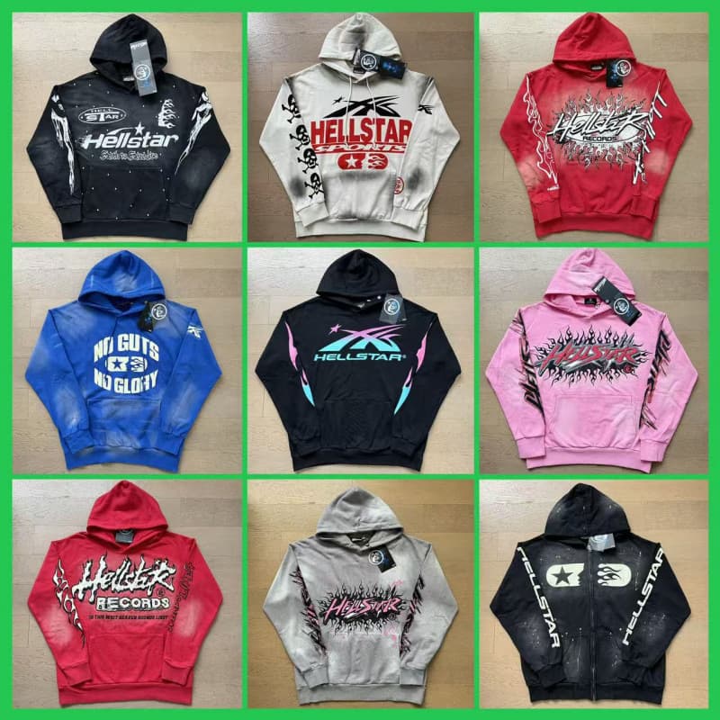 Cross-border autumn hell star new European and American trendy brand washed and distressed hoodies for men and women, teenagers and couples sweatshirts