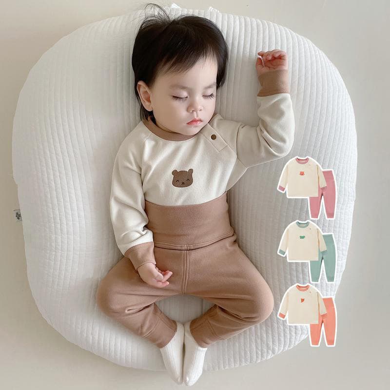 Baby De'ron Thermal Underwear Set, Newborn High-Waist Belly Protection Sleepwear, Baby Seamless Autumn and Winter Long Johns Base Layer