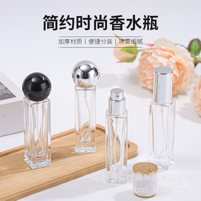 Factory Stock 15ml Cylindrical Perfume Sub-Bottle Transparent Glass Perfume Bottle Portable Press Spray Empty Bottle Wholesale