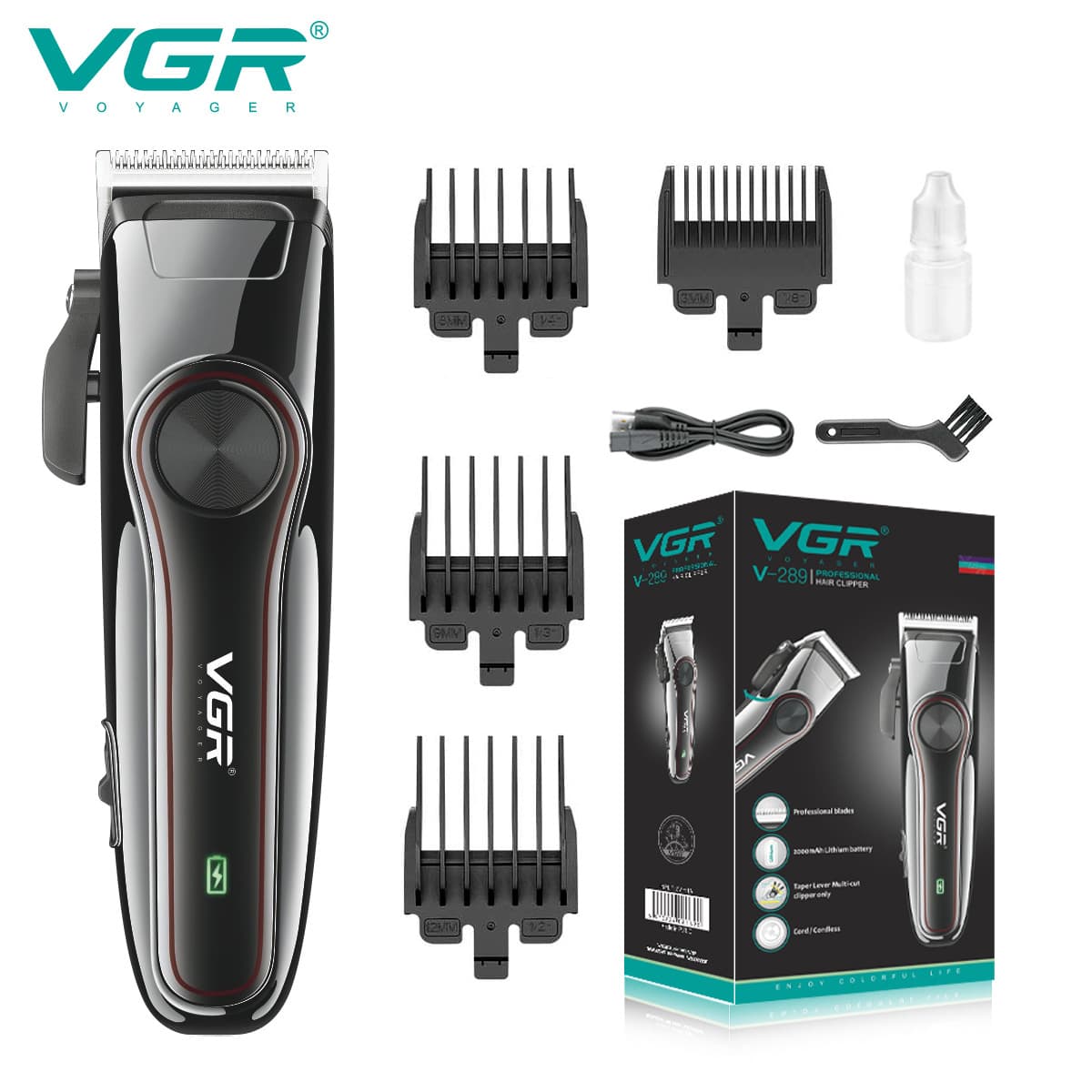 VGR289 Oil Head Electric Hair Clipper New Model High Power Hair Cutting Trimmer Home Electric Hair Clipper for Export