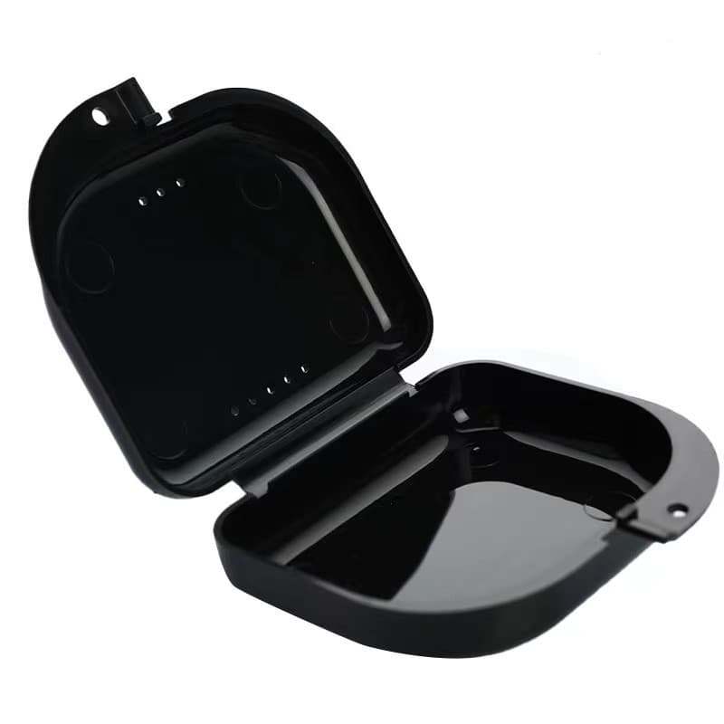 Black Plastic Denture Case with Holes, Small Tooth Box, False Teeth Storage Box, Retainer Case, Braces Case, Dental Storage, 21 Colors