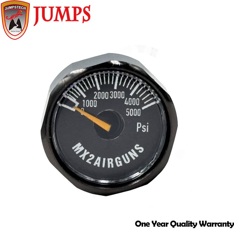 Factory Supply Black Mini Air Pressure Gauge 5000psi High Pressure Small Pressure Gauge M10*1 Paintball Pressure Gauge