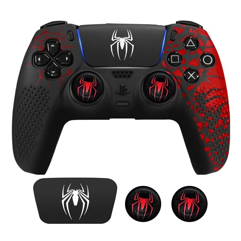 New Cross-Border Spider PS5 Silicone Protective Case Anti-Slip Anti-Sweat Anti-Scratch Silicone Cover for PS5 Game Controller
