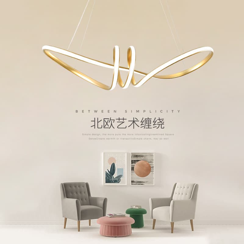Modern Minimalist Restaurant Bar LED Pendant Lamp Nordic Creative Individual Shape Coffee Shop Hanging Light Zinc Alloy Body