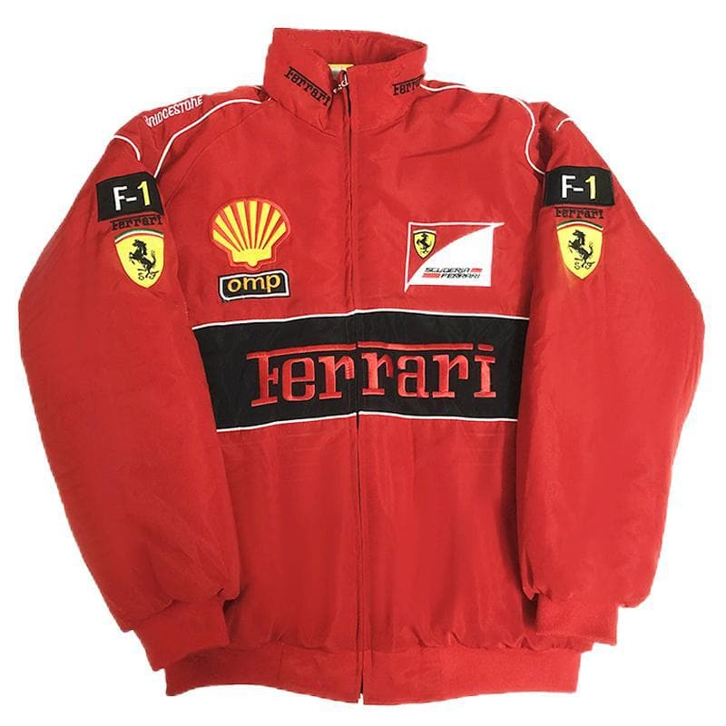 Source factory Ferrari F1 same style jacket men's stand collar windproof heavy sports jacket ready for sale