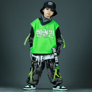 Korean Style Street Dance Kids Fall Three-Piece Hip Hop Set, Jazz Dance Wear for Boys