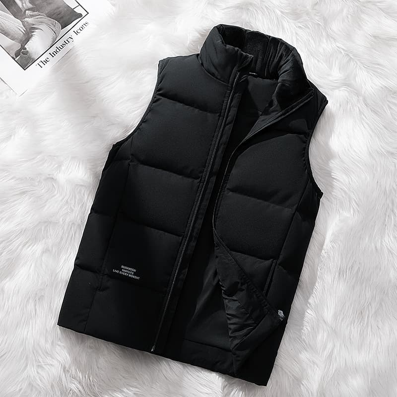 Men's down vest, unisex couple style, winter thickened warm vest, sleeveless plus size work vest