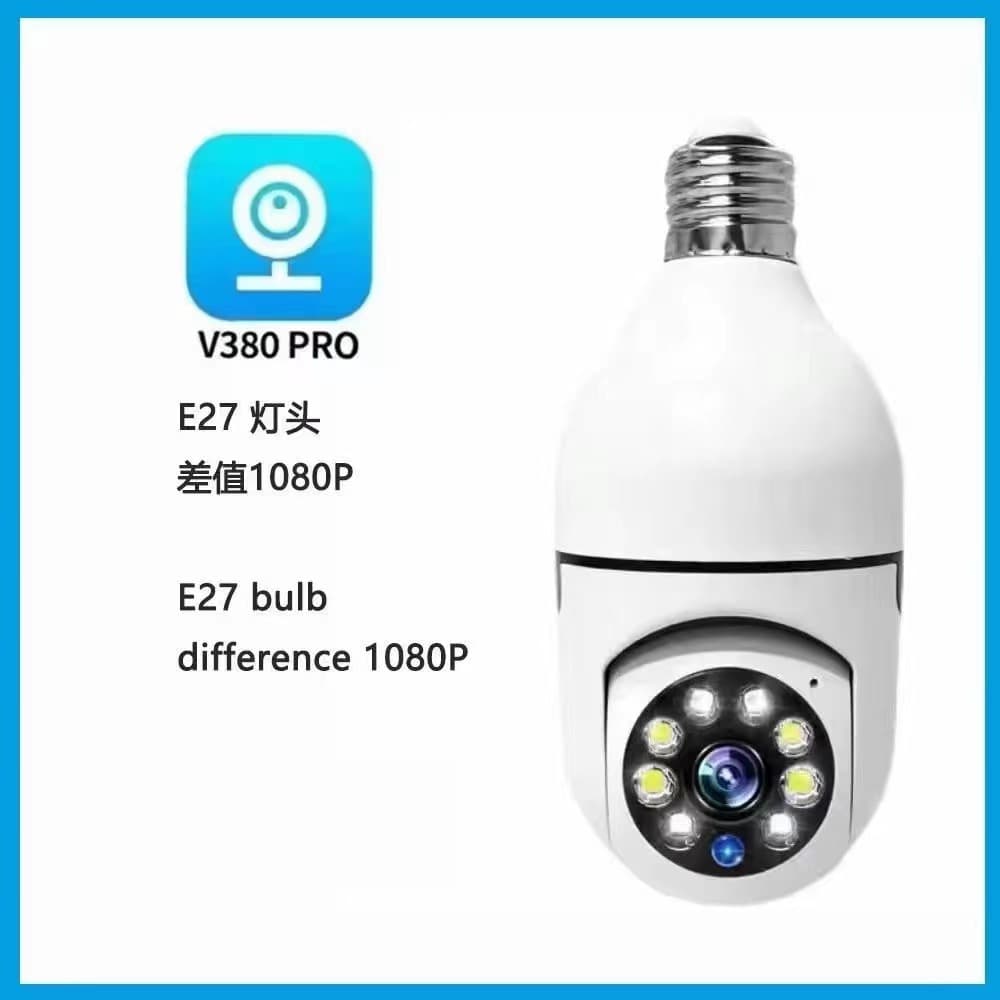 V380Pro Wireless Light Bulb Security Camera 360° Panoramic Smart HD Bulb-Type Surveillance Camera
