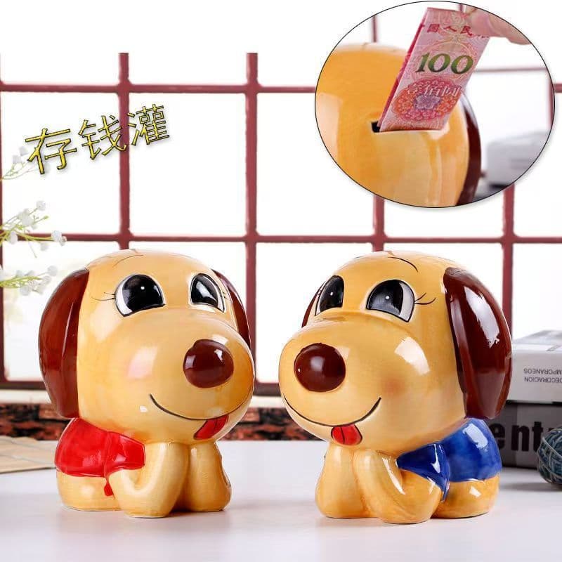 Cute Pouting Dog Figurine Gift, Shin-chan Desktop Anime High-Quality Collectible Decoration, Trendy Piggy Bank