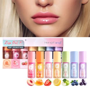 Hengfang Color-Changing Lip Oil Wholesale Lip Oil Cross-border E-commerce Color-Changing Lip Oil 7-Piece Box Set Moisturizing Christmas Gift Box