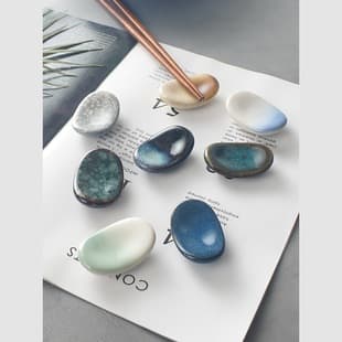 Japanese Ceramic Chopstick Rest Kiln-Changed Chopstick Holder Spoon Rest Commercial Public Chopstick Rest Creative Home Chopstick Pillow Chopstick Holder Restaurant Table Display