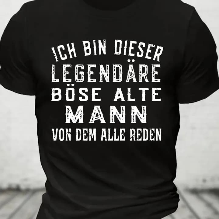 Cross-Border European and American Trendy T-Shirts for Men Öballeä Cotton Seredent Shirt Lichm Men's Short-Sleeved T-Shirt