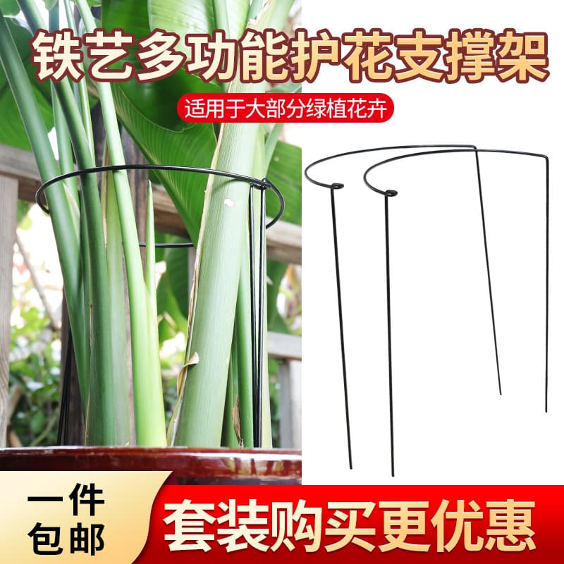 Wrought iron garden support frame, anti-tipping flower pillar, curved Monstera deliciosa, Bird of Paradise flower stand, hydrangea, vegetable and fruit climbing vine support frame