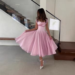 2025 New European and American Style Waist-Cinching Flared Dress for Women, Summer French Gentle and Elegant White Pink Long Dress