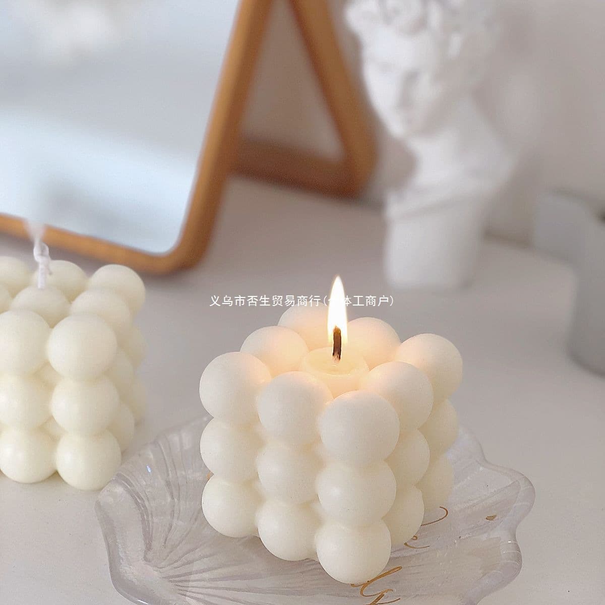 Ins Nordic Style Egg-Shaped Cube Scented Candle Decoration Photography Prop Room Decor Ambiance