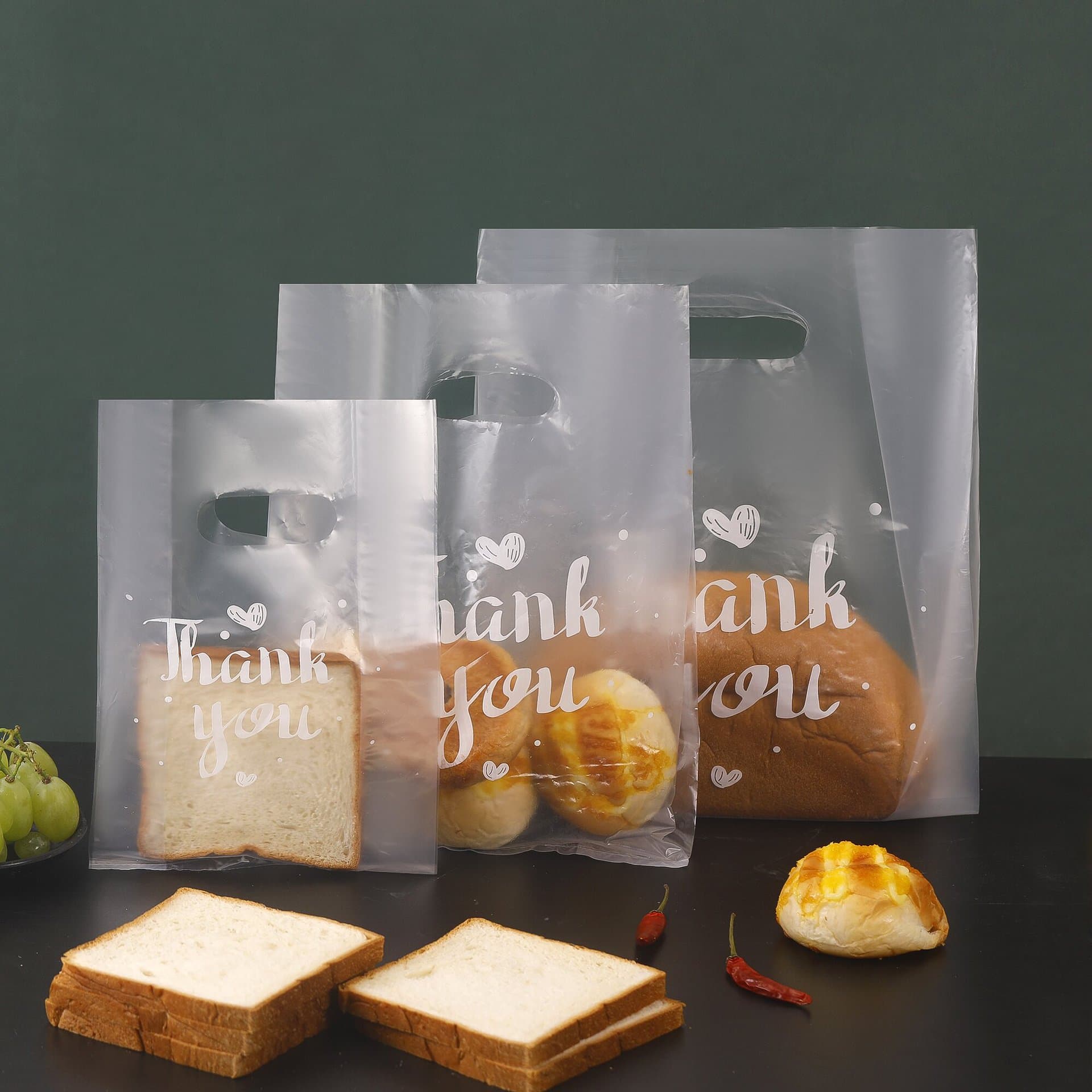 Cross-border 4-finger bag THANKYOU influencer bag thickened baking packaging bag Korean-style fresh dessert bread gift bag