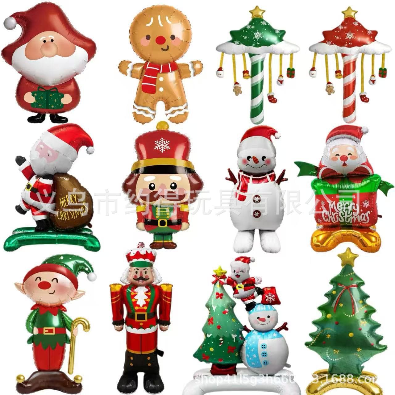 Christmas Balloons Cross-Border Cartoon Santa Claus Christmas Tree Atmosphere Decoration Balloons Christmas Party Aluminum Foil Balloons