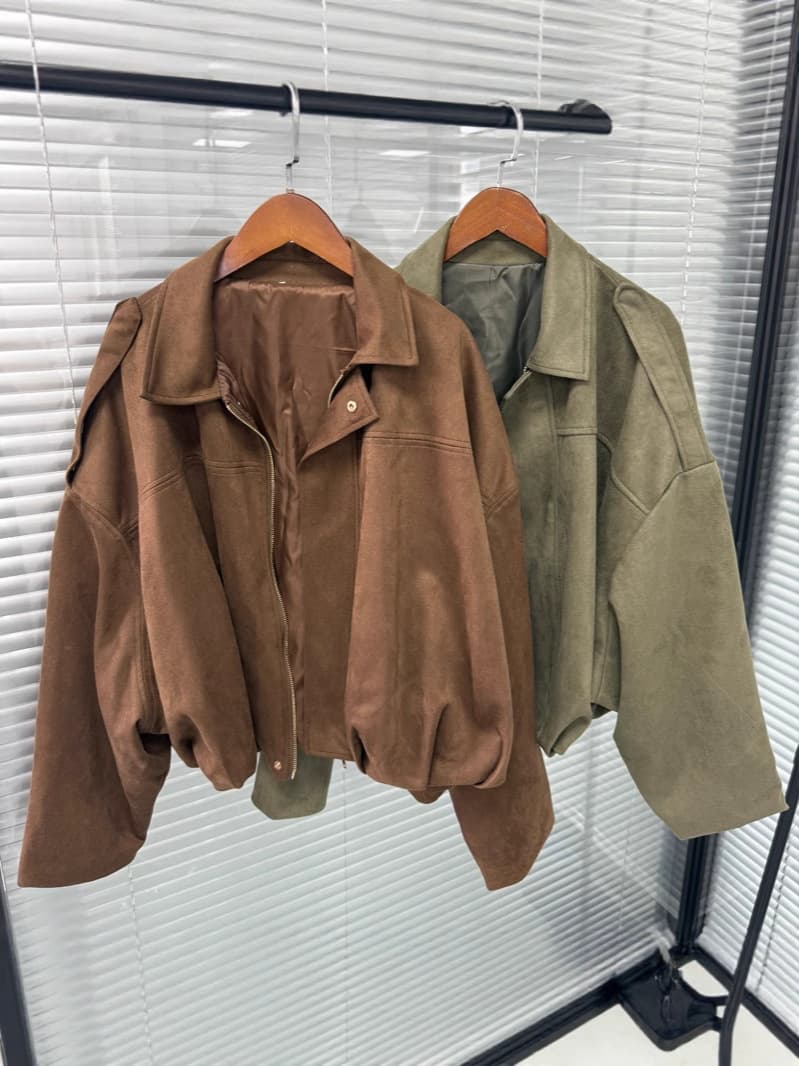 In-stock cross-border women's clothing wholesale European and American style suede texture pilot personality trendy jacket