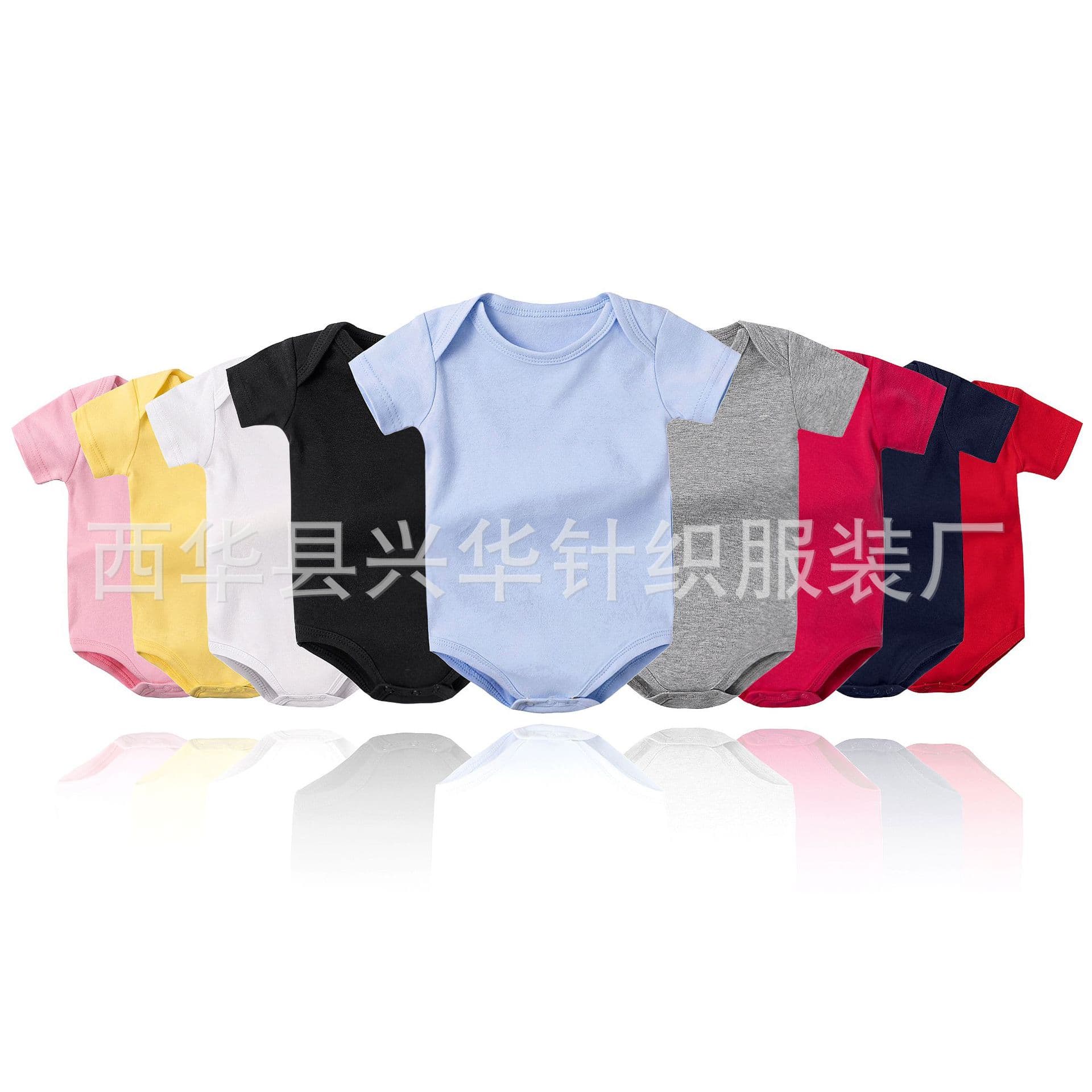 Baby Short Sleeve Solid Color Bodysuit Newborn Onesie Baby Clothing Short Romper