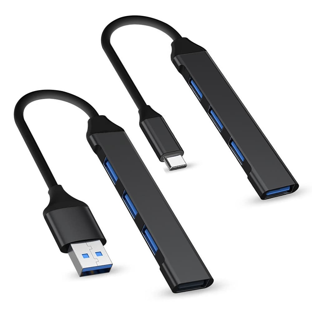 Black USB Expansion Dock Type-C Multi-Function Four-In-One HUB Computer Splitter Adapter USB 3.0 Interface No External Power Required