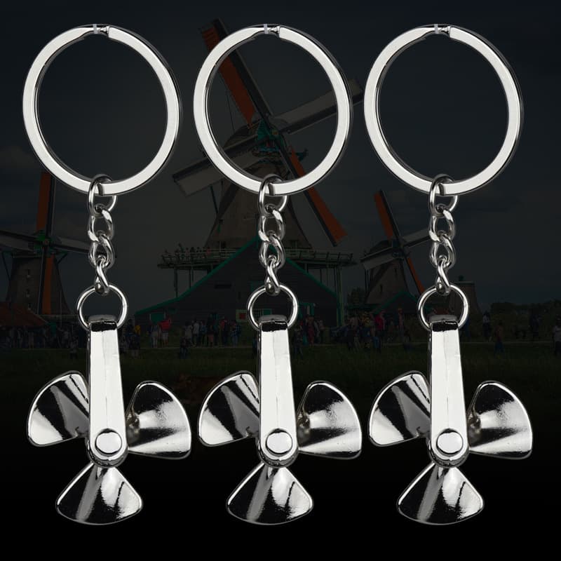 Lucky Windmill Keychain Metal Activity Key Ring for Men Women Car Keychain Small Gift Engravable