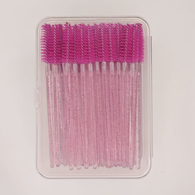 Wholesale Boxed Eyelash Brush Crystal Handle Eyelash Comb Colorful Brush Dual-Use Eyelash Brush 50-Piece Set Eyelash Brush