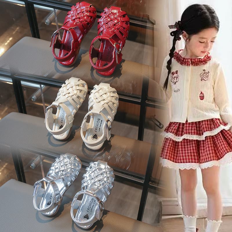 Girls' Sandals 2026 Summer New Style Closed-Toe Roman Sandals Toddler Breathable Non-Slip Beach Shoes Children's Sandals