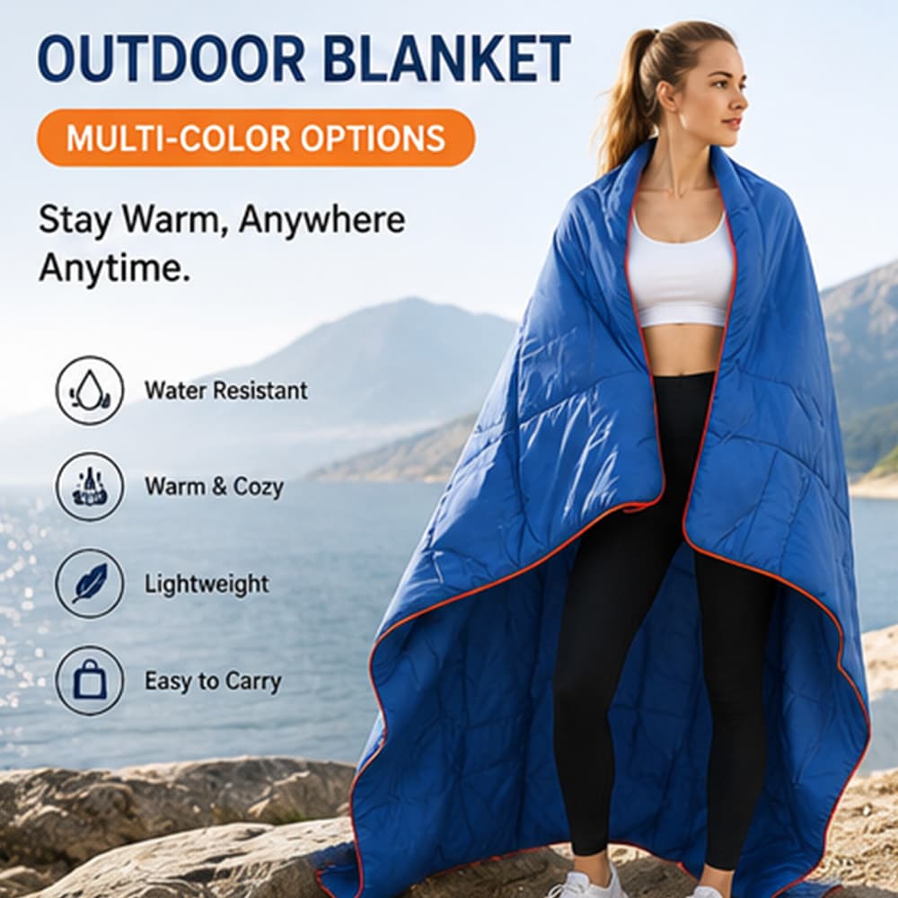 Customized Pattern Puffy Blanket Outdoor Portable Camping Blanket Waterproof Quilted Insulation Camping Blanket Cross-border