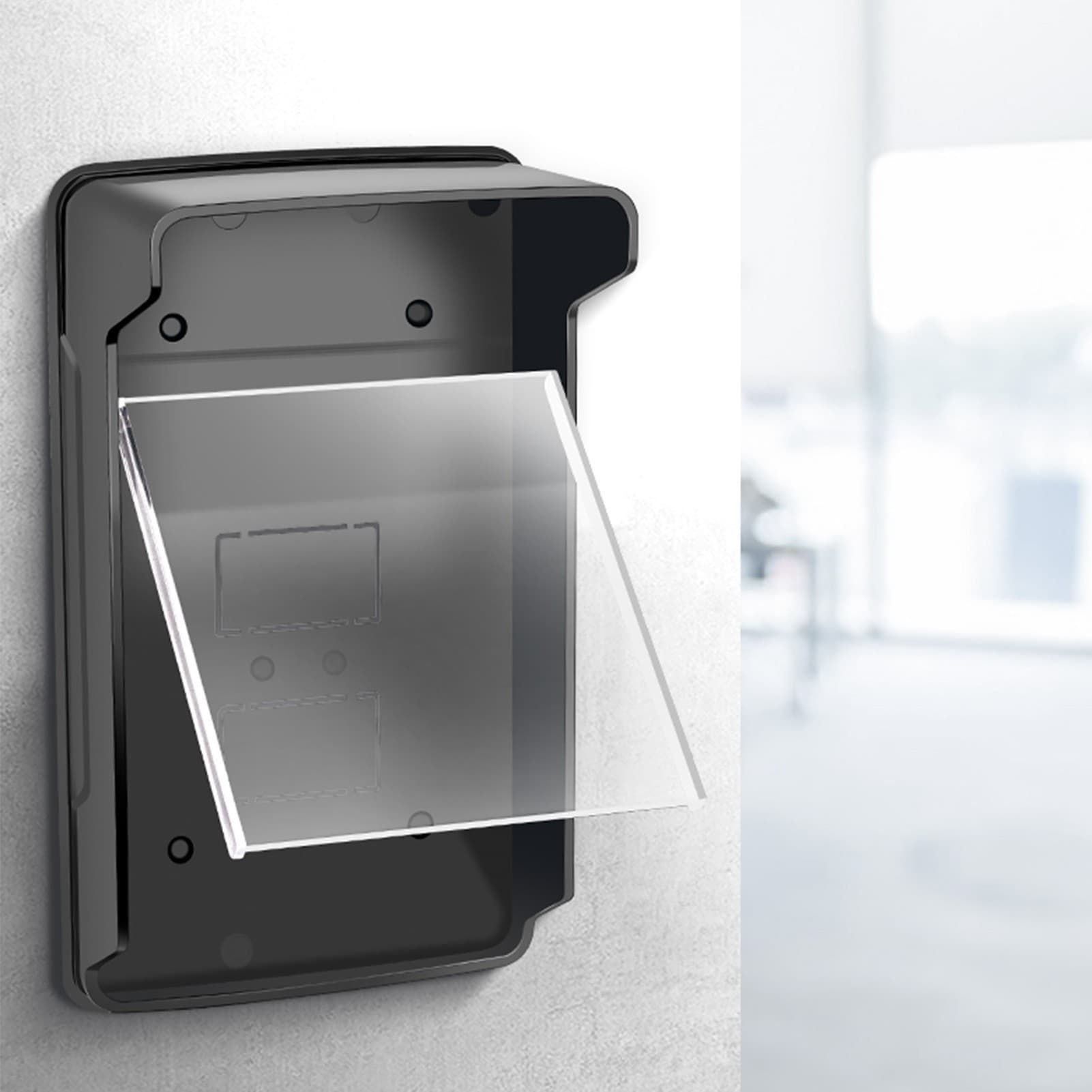 Outdoor Face Access Control Rain Cover, Weatherproof Protective Enclosure for Face and Fingerprint Readers, Sunshade Shield