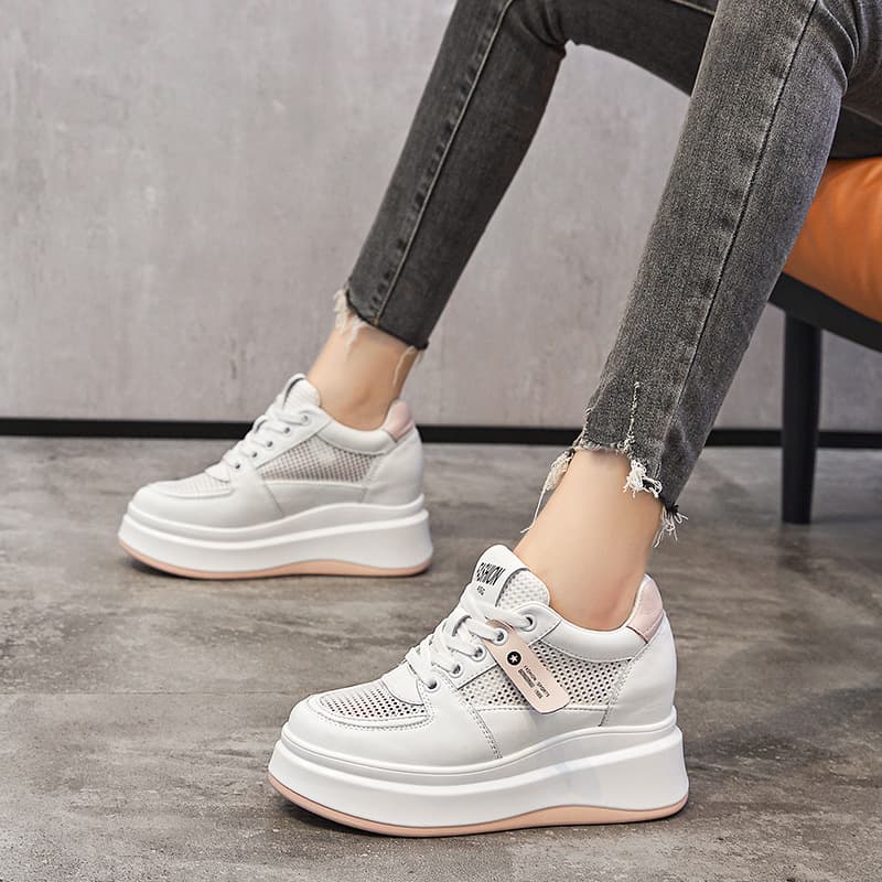 Women's Shoes Inner Heightened 8cm New Spring Autumn Versatile Small White Tenis Casual Shoes Thick Bottom Popular INS Sport A85