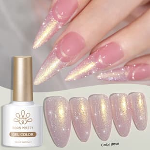 BORN PRETTY Cross-border Nail Art Aurora Gel Polish, Sparkling Spring/Summer Trendy Dreamy Pink Aurora Gel