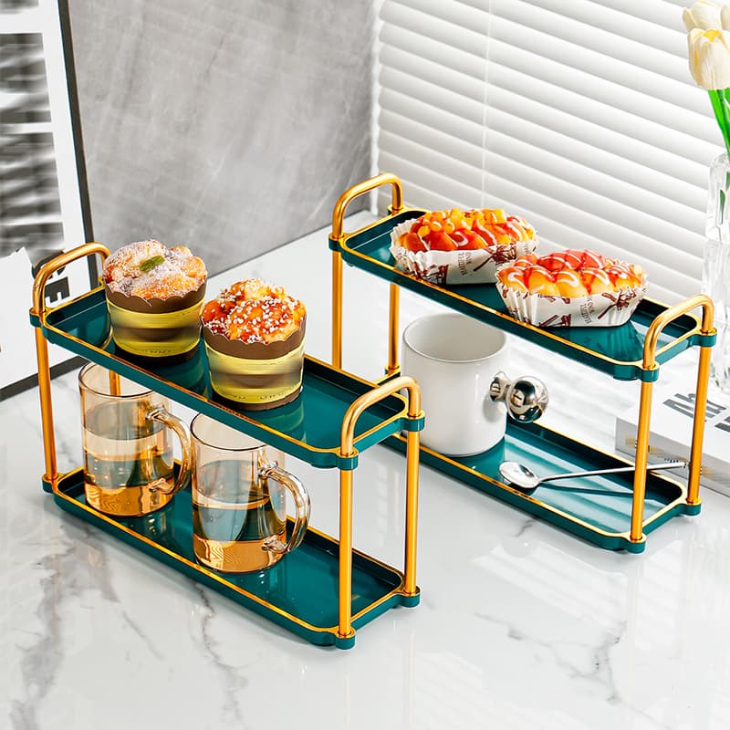 Light Luxury Rectangular Water Cup Tray Home Living Room Tea Cup Storage Ins Style Fruit Plate Dinner Plate Tea Tray