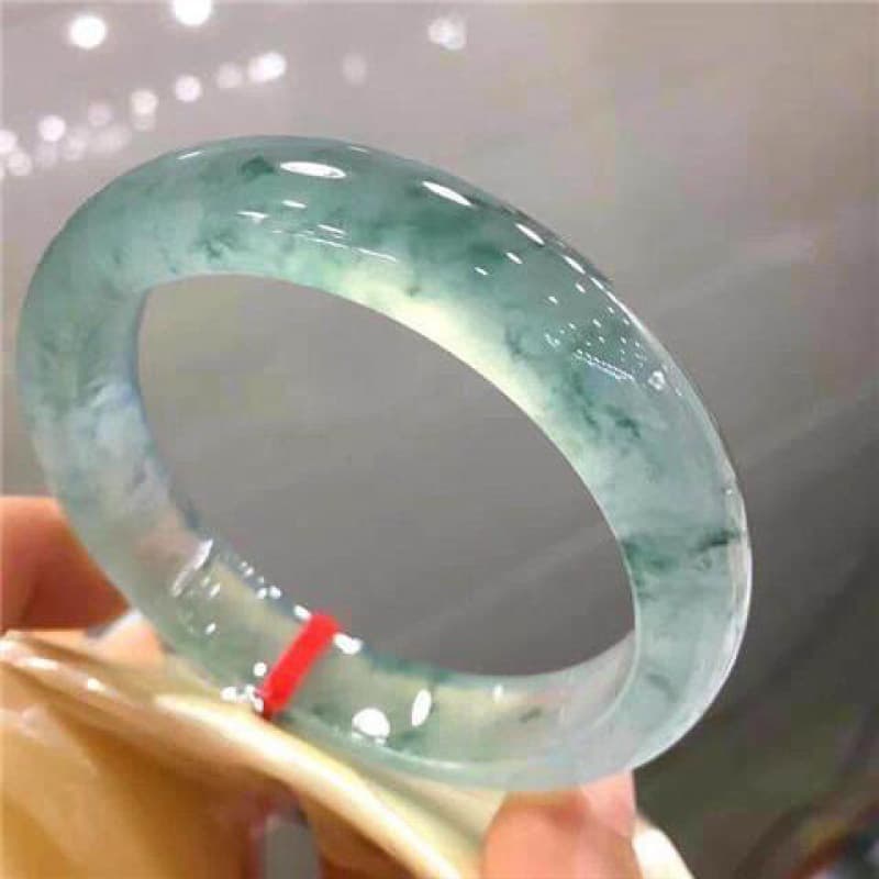Jade Bangle Ice Type Floating Flower Jadeite Bangle Round Bar Old Pit Qing Shui Imperial Concubine Jade Bracelet Pendant Women's Shipping