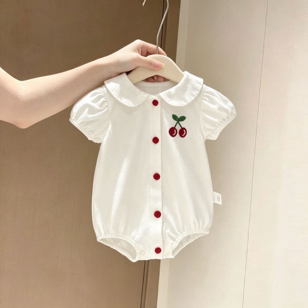 Baby Bodysuit Summer Thin Style Girl Triangle Romper Korean Style Romper Newborn Stylish Cotton Onesie