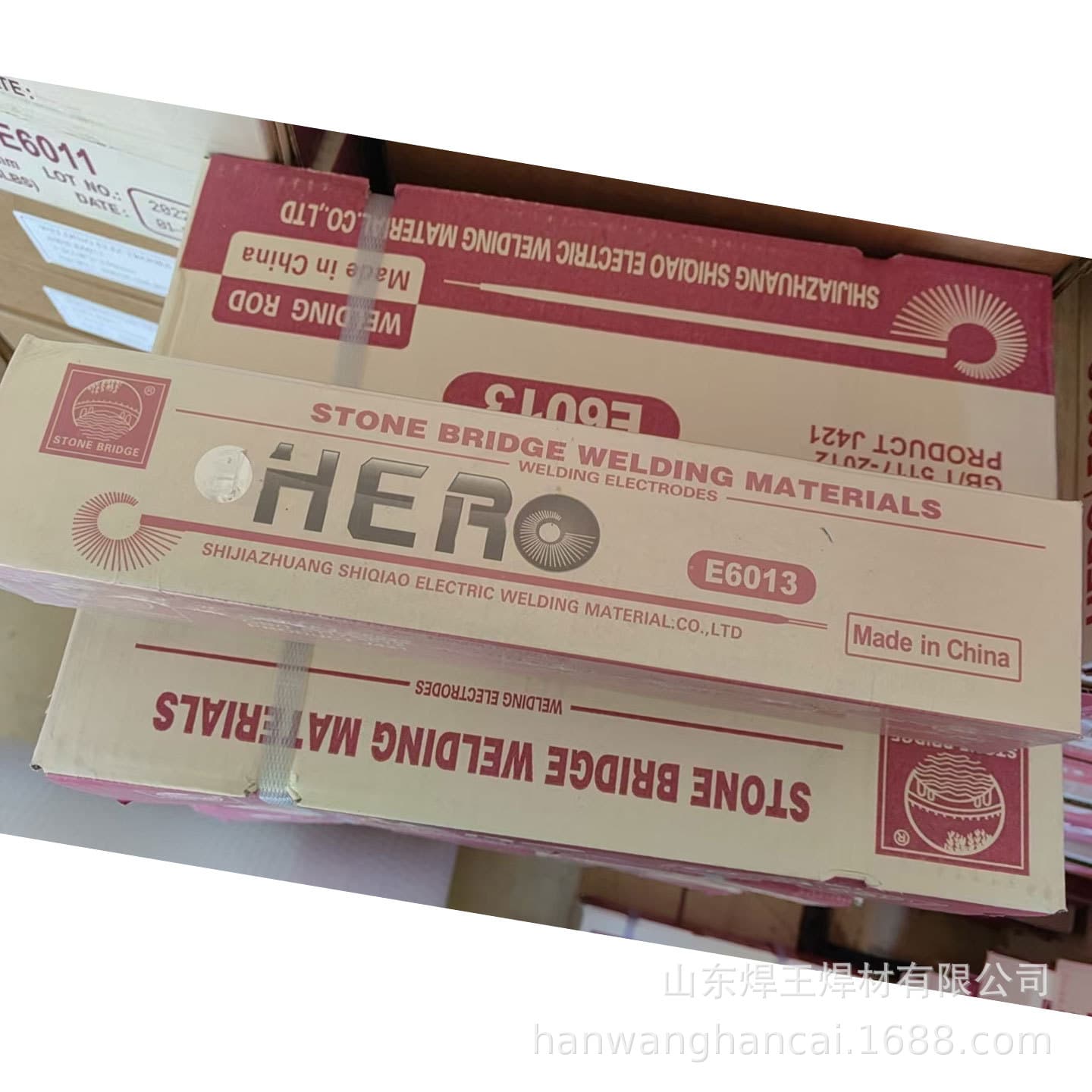 HERO export type E6013 J421 welding electrode for carbon steel, galvanized pipe, and E4313 structural steel.