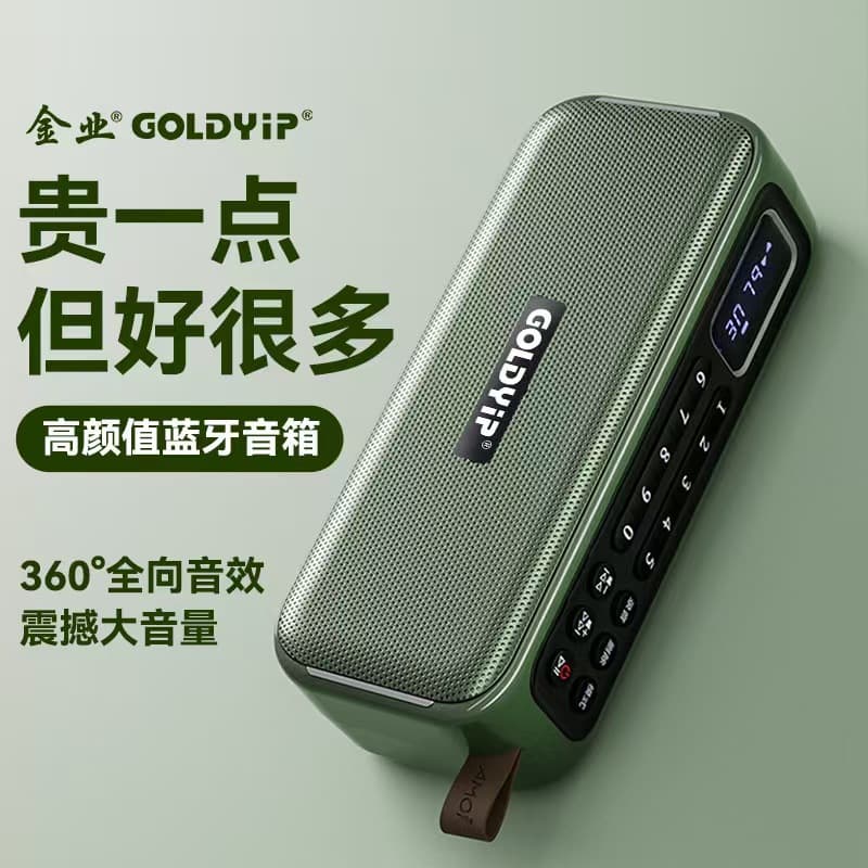 Jinye B21 dual speaker wireless plug-in card Bluetooth audio digital karaoke machine radio recorder