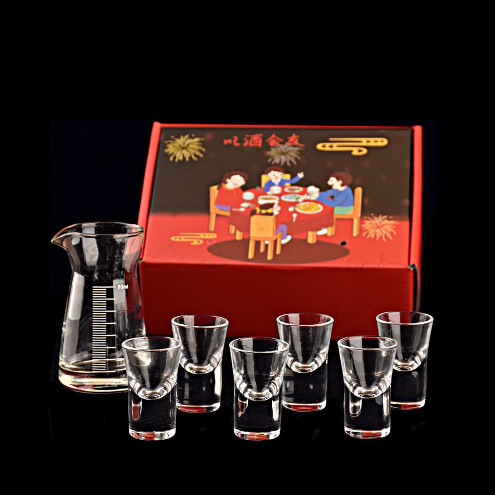 Seven-piece glass liquor cup set, liquor advertising cup, wine dispenser, liquor cup, bullet cup, Moutai cup, one-shot cup
