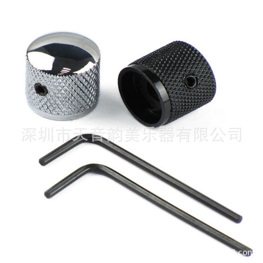 Guitar Parts Electric Guitar Bass Volume Knob Potentiometer String Knob Cap Metal Volume Knob with Hole